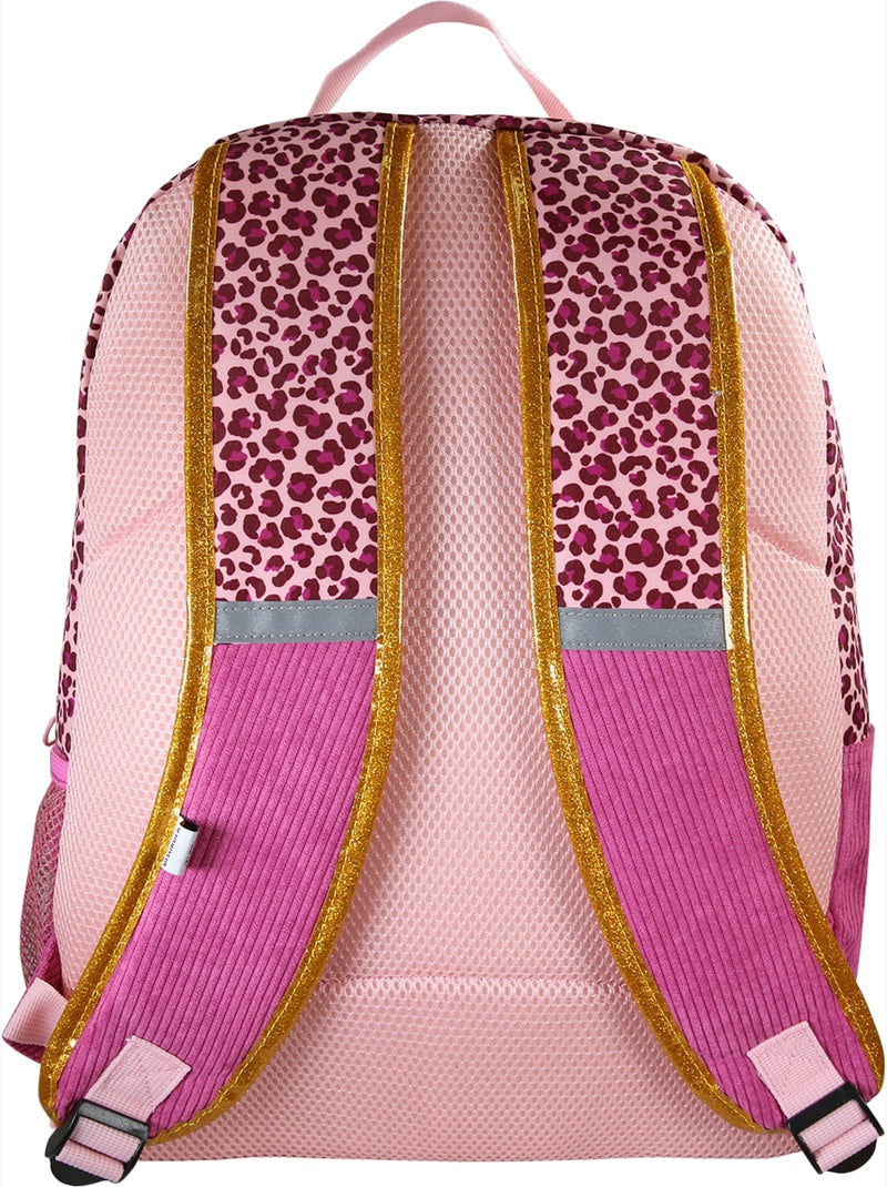 Sac à dos fille French Disorder en velours 2 compartiments motif léopard rose Multicolore - Kiabi
