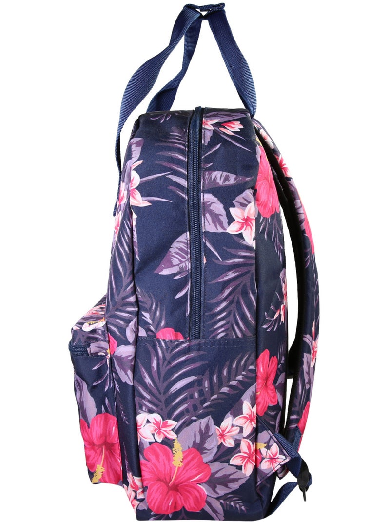 Sac à dos fille Offshore violet fleuri 1 compartiment Bleu marine - Kiabi
