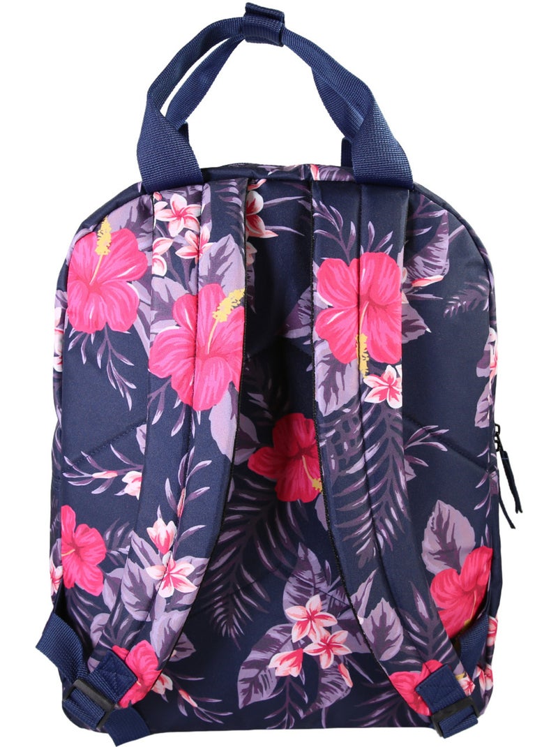 Sac à dos fille Offshore violet fleuri 1 compartiment Bleu marine - Kiabi