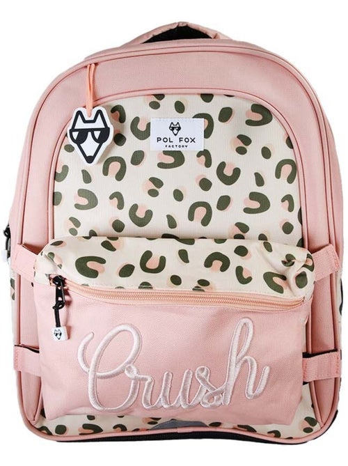 Sac à dos fille POL FOX CRUSH réversible 2 compartiments rose motif léopard - Kiabi Sac à dos fille POL FOX CRUSH réversible 2 compartiments rose motif léopard - Kiabi