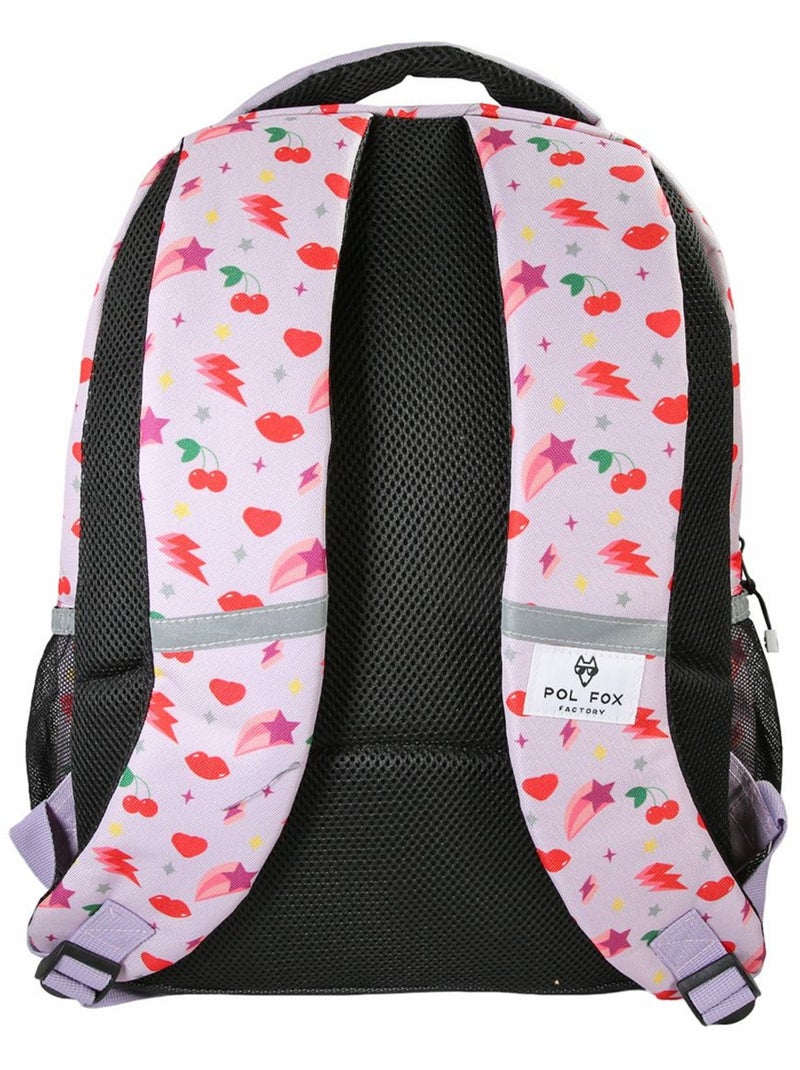 Sac à dos fille POL FOX Good Vibes avec poche réversible 2 compartiments rose motifs fun et colorés Rose - Kiabi
