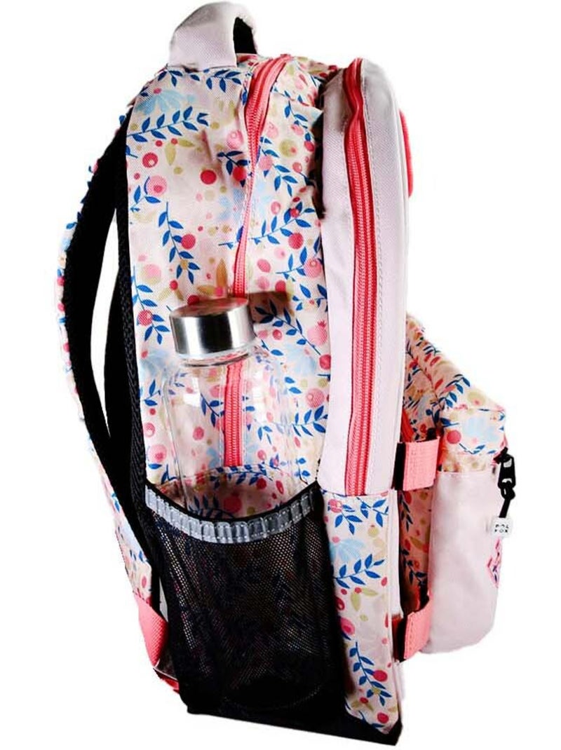 Sac à dos fille POL FOX HAPPY BLUSH réversible 2 compartiments rose motif fleur Multicolore - Kiabi