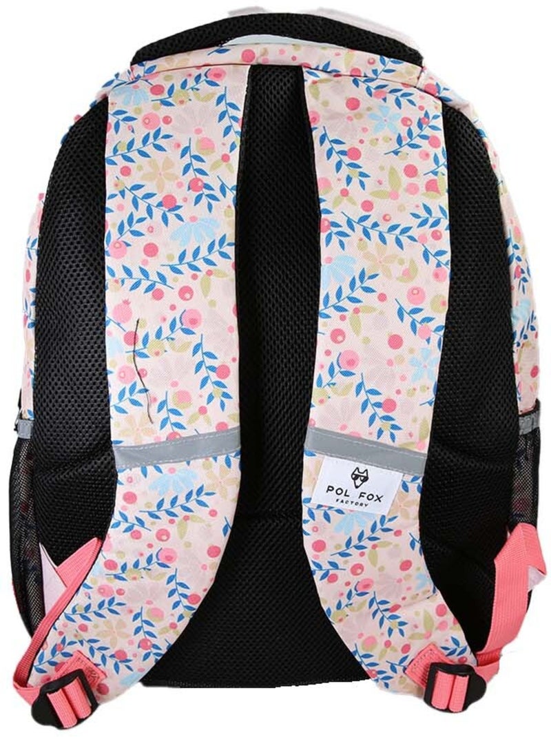 Sac à dos fille POL FOX HAPPY BLUSH réversible 2 compartiments rose motif fleur Multicolore - Kiabi