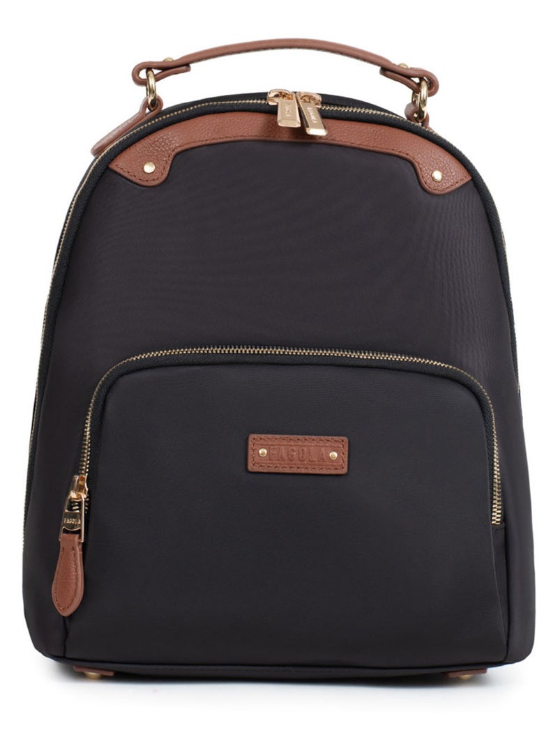 Sac à dos FIONA - Sac à dos - Matière déperlante Noir Marron - Kiabi