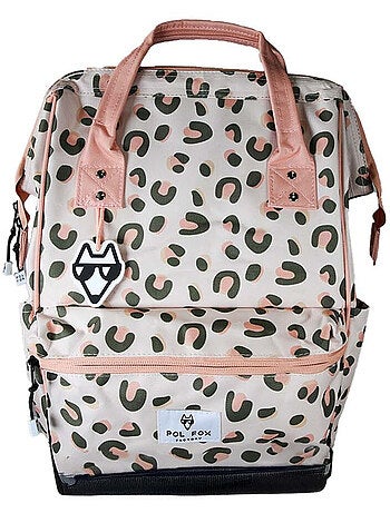 Sac à dos futé fille 1 compartiment POL FOX Crush rose motif léopard
