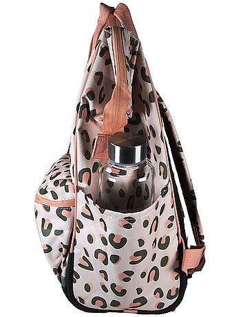 Sac à dos futé fille 1 compartiment POL FOX Crush rose motif léopard