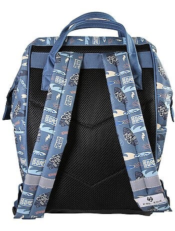 Sac à dos futé garçon 1 compartiment POL FOX Surf bleu motif surf et vague
