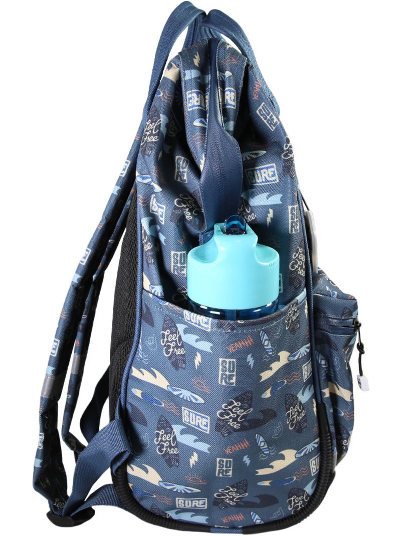 Sac à dos futé garçon 1 compartiment POL FOX Surf bleu motif surf et vague Bleu - Kiabi