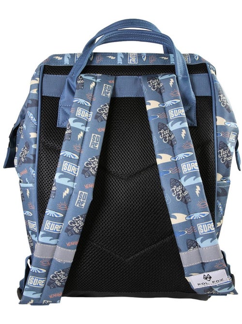 Sac à dos futé garçon 1 compartiment POL FOX Surf bleu motif surf et vague - Kiabi
