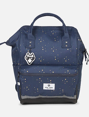 Sac à dos futé POL FOX STAR BLUE bleu marine à motifs étoiles