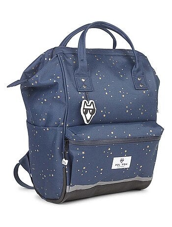 Sac à dos futé POL FOX STAR BLUE bleu marine à motifs étoiles