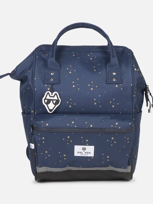 Sac à dos futé POL FOX STAR BLUE bleu marine à motifs étoiles - Kiabi