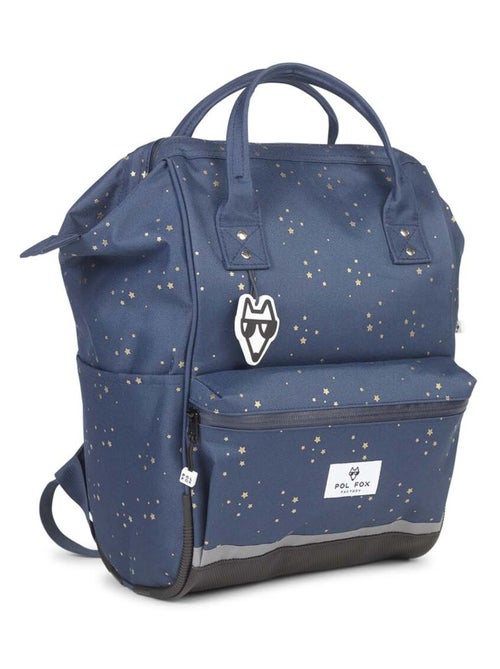 Sac à dos futé POL FOX STAR BLUE bleu marine à motifs étoiles - Kiabi