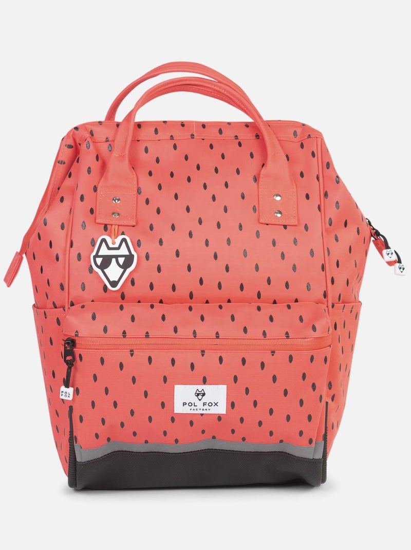 SAC A DOS FUTE POL FOX TUTTI FRUTTI Rose saumon - Kiabi
