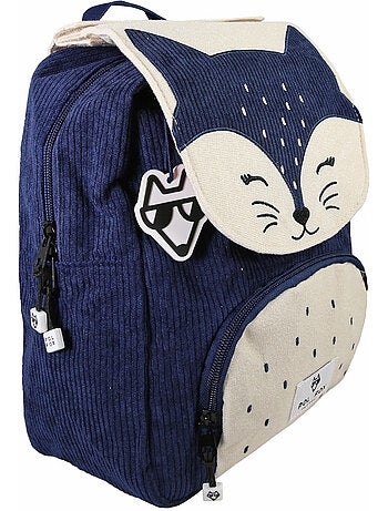 Sac à dos garçon POL FOX FOXY réversible 1 compartiment bleu maternelle