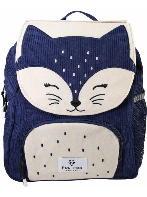 Sac à dos garçon POL FOX FOXY réversible 1 compartiment bleu maternelle - Kiabi