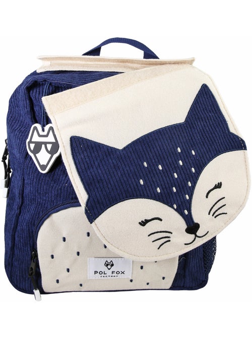Sac à dos garçon POL FOX FOXY réversible 1 compartiment bleu maternelle - Kiabi