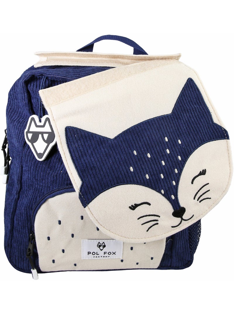 Sac à dos garçon POL FOX FOXY réversible 1 compartiment bleu maternelle Bleu marine - Kiabi