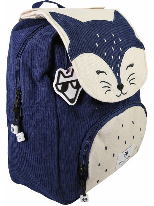 Sac à dos garçon POL FOX FOXY réversible 1 compartiment bleu maternelle - Kiabi