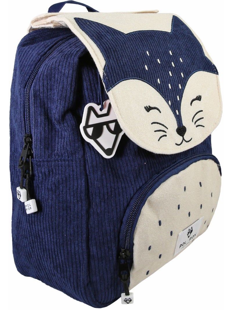 Sac à dos garçon POL FOX FOXY réversible 1 compartiment bleu maternelle Bleu marine - Kiabi