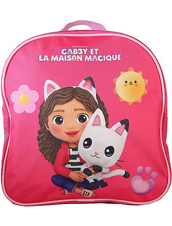 Sac à dos goûter maternelle fille Gabby et la Maison Magique 24 cm rose 1 compartiment