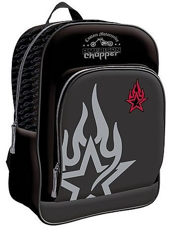 Sac à dos graphique 37 cm american chopper noir à zip -