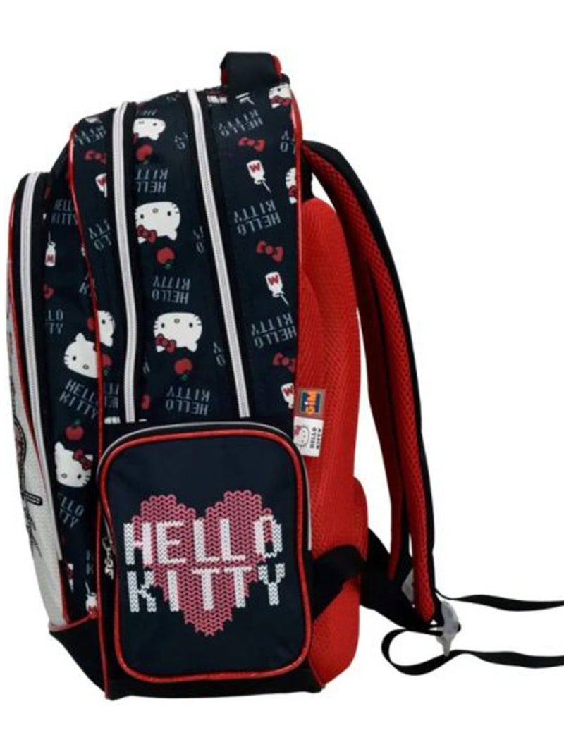 Sac à dos Hello Kitty avec nœud à sequins et 2 compartiments Bleu marine - Kiabi