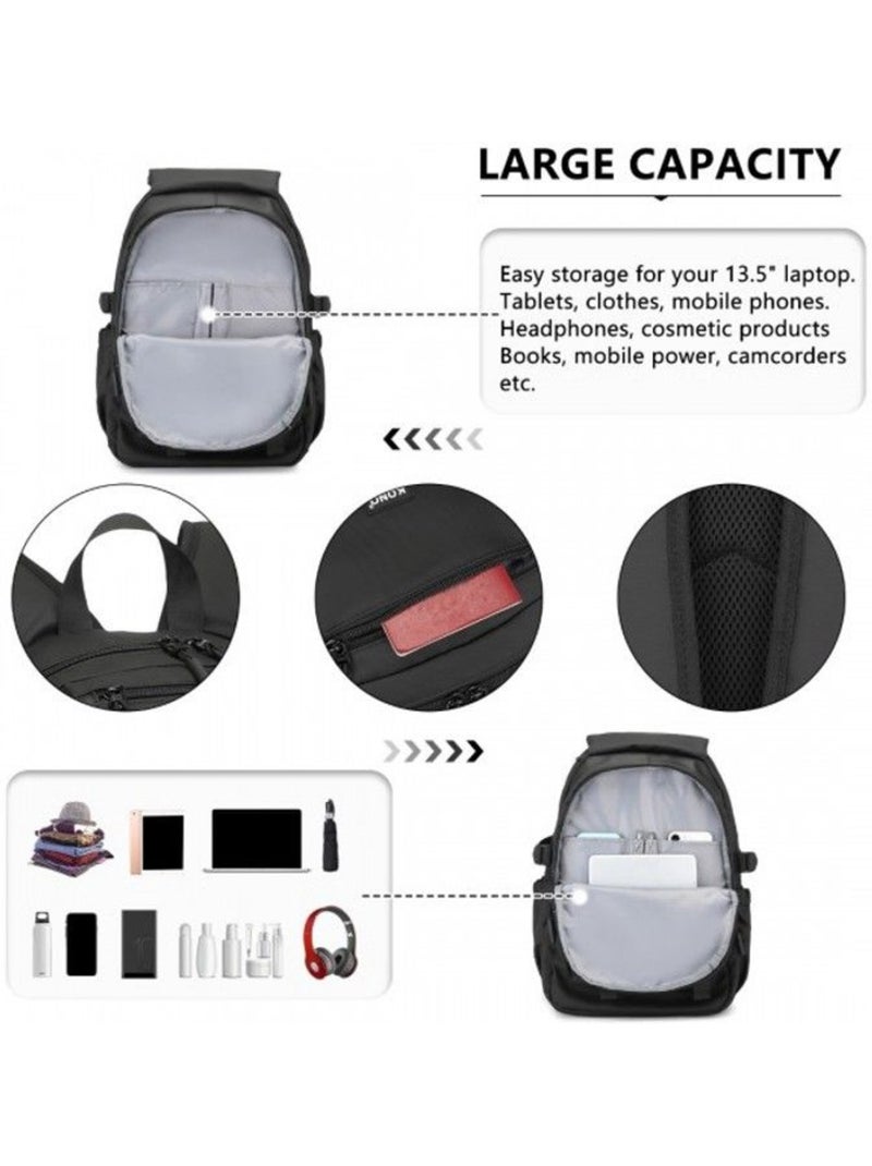 Sac à dos imperméable pvc sangles réfléchissantes 30x18x45 cm - kono Noir - Kiabi