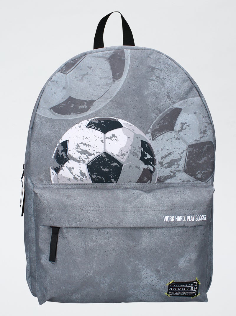 Sac à dos imprimé ballon de foot Gris - Kiabi