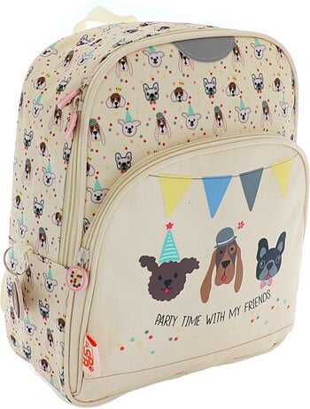 Sac à dos imprimé chiot en tissu synthétique avec piping pailleté Kid'Abord