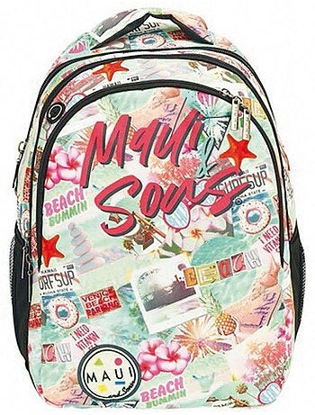 Sac à dos imprimé plage 48 cm - 2 compartiments zippés - Maui & Sons