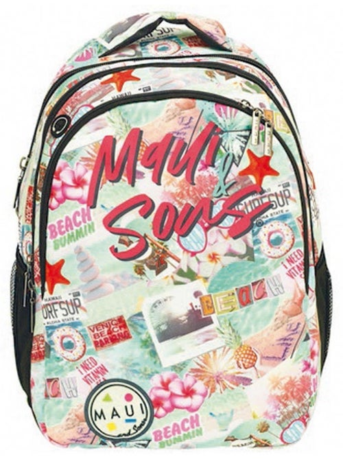 Sac à dos imprimé plage 48 cm - 2 compartiments zippés - Maui & Sons - Kiabi