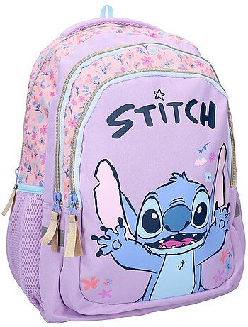 Sac à dos imprimé 'Stitch' – 44 cm, 3 poches zippées – Lilo & Stitch