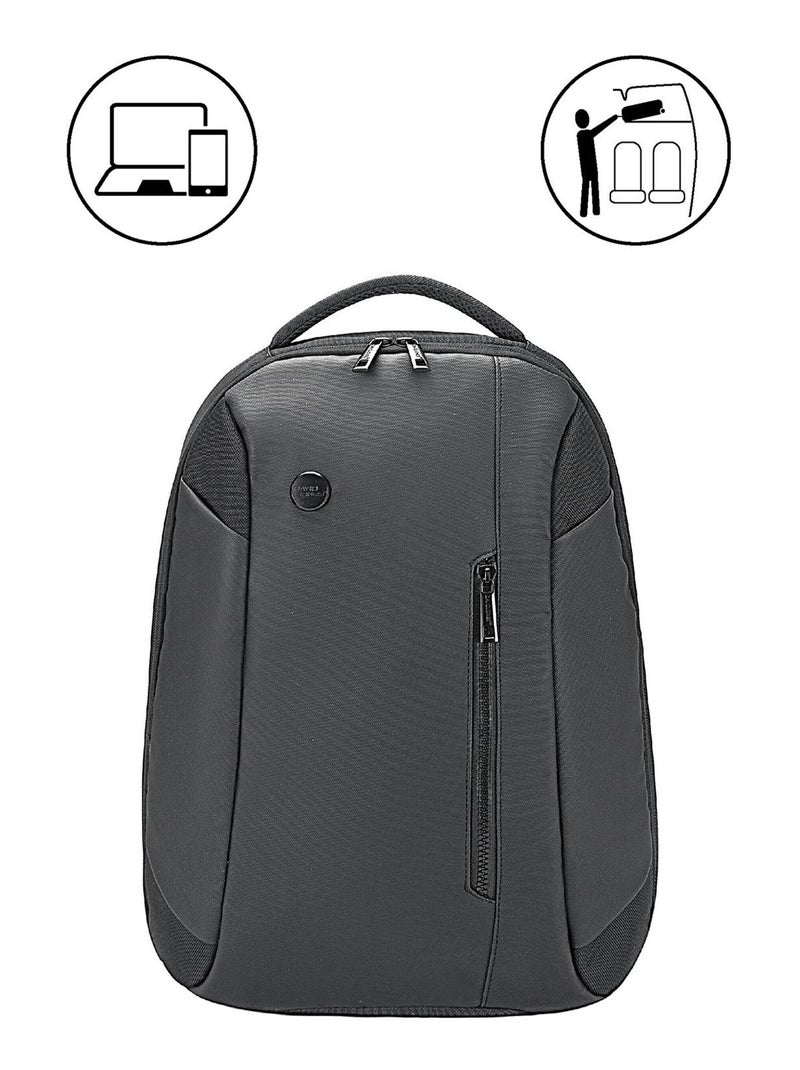 Sac à dos informatique semi-rigide zippé Noir - Kiabi