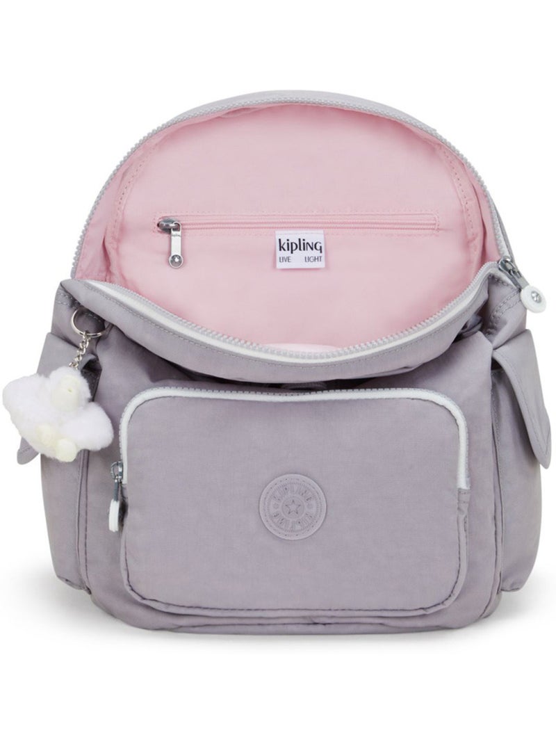 Sac à dos Kipling City Pack S 33 cm 13 L imperméable avec singe Gris - Kiabi