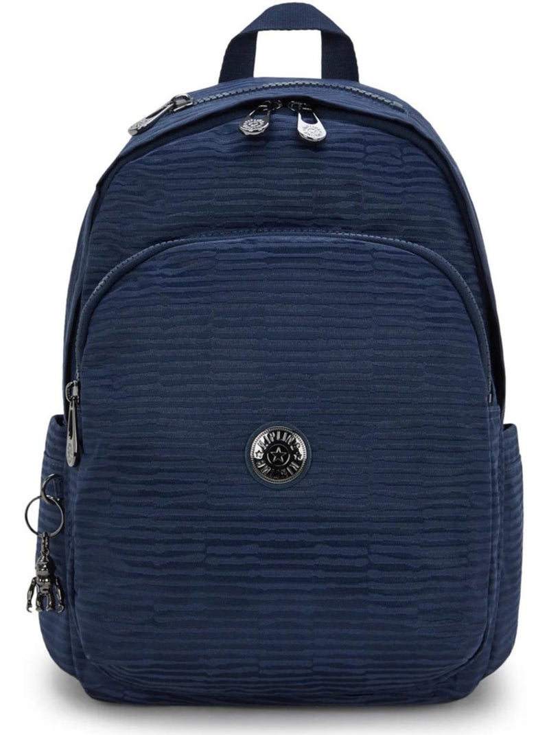 Sac à dos Kipling Delia jacquard surpiqué 16L compartiment principal Bleu marine - Kiabi
