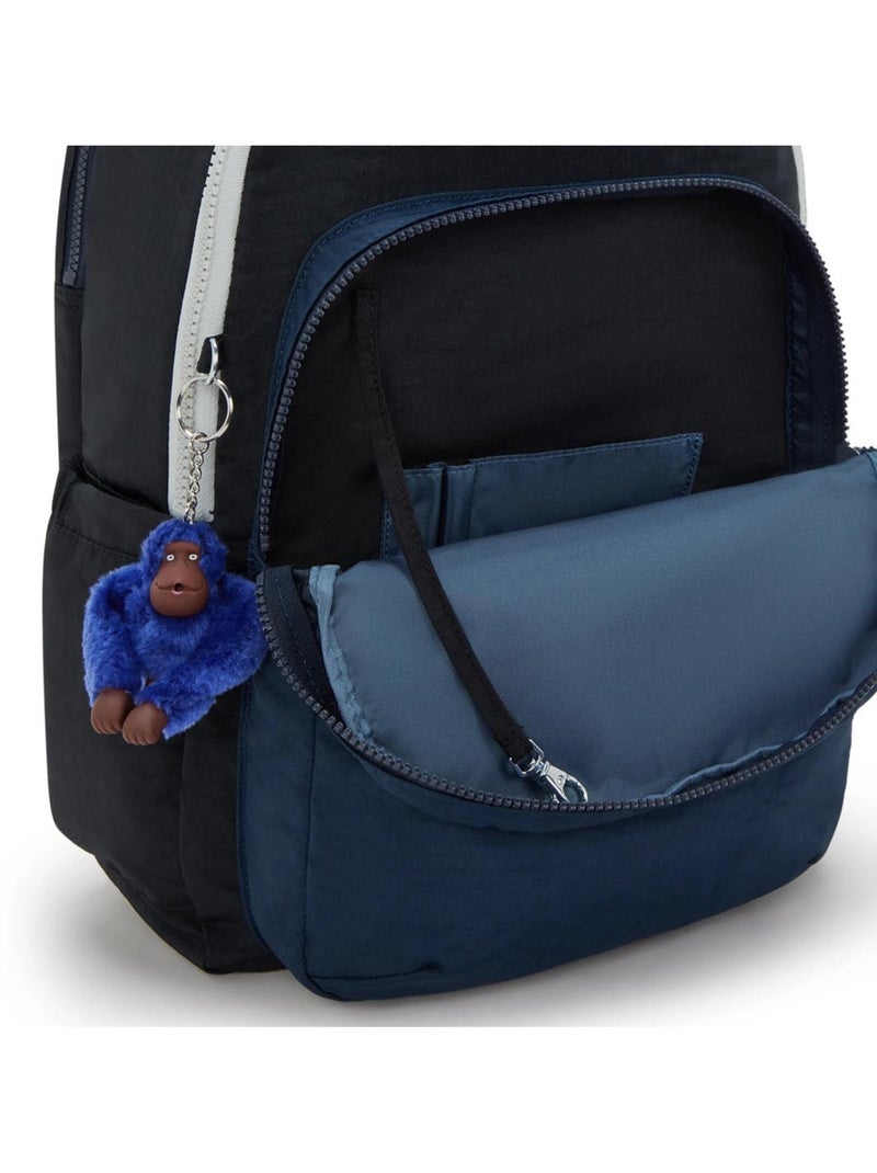 Sac à Dos Kipling Seoul Lap True Block 44 CM - Emplacement pour ordinateur Bleu Blanc - Kiabi
