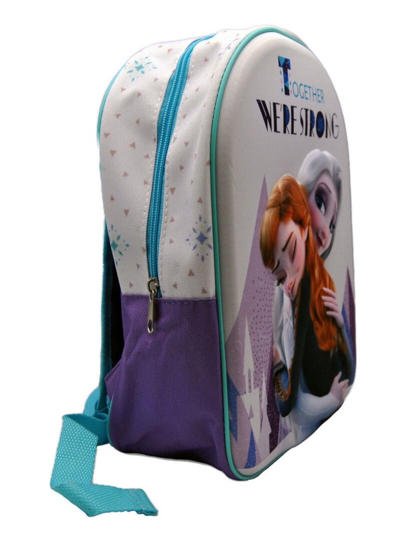 Sac à Dos La Reine des Neiges 2 motif 3D - Hauteur 30 cm Blanc - Kiabi