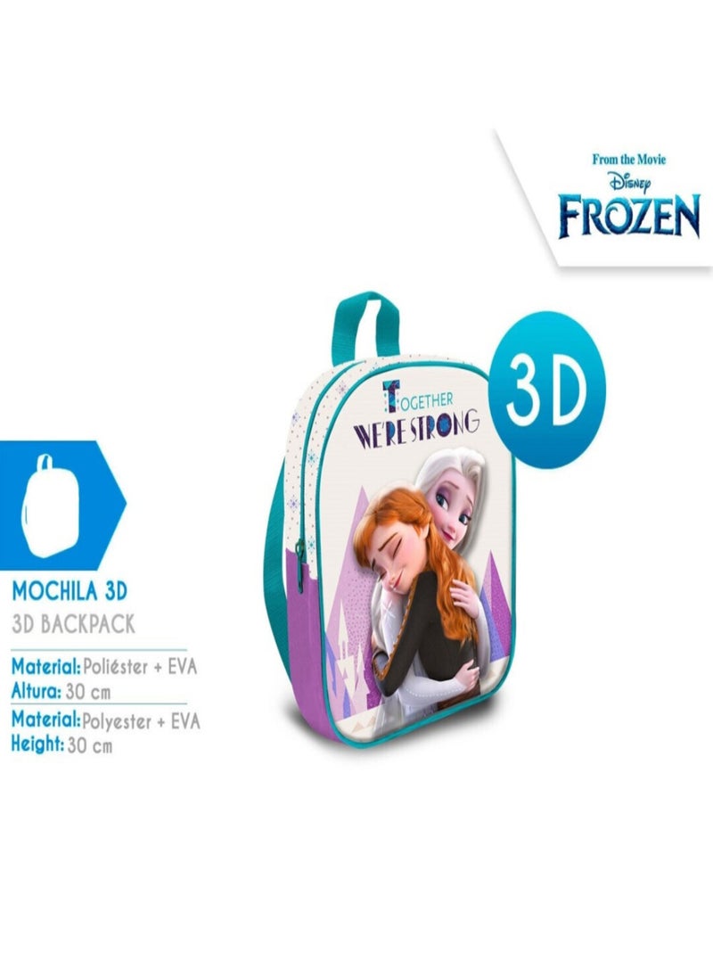 Sac à Dos La Reine des Neiges 2 motif 3D - Hauteur 30 cm Blanc - Kiabi