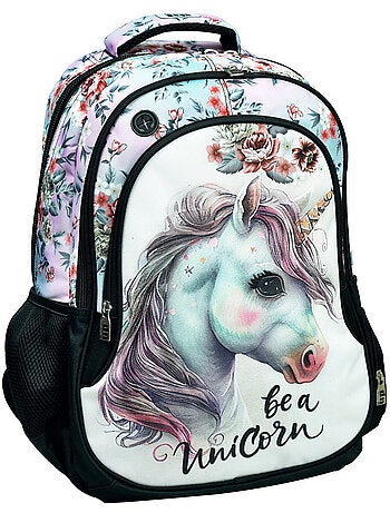 Sac à dos Licorne magique 48 cm polyester - 2 compartiments à poches latérales