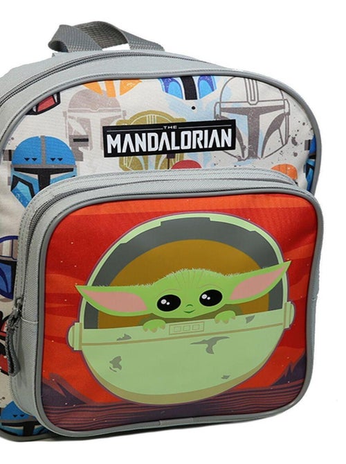 Sac à dos maternelle 31 cm avec poche Star Wars / The Mandalorian Baby Yoda Gris Bagtrotter - Kiabi