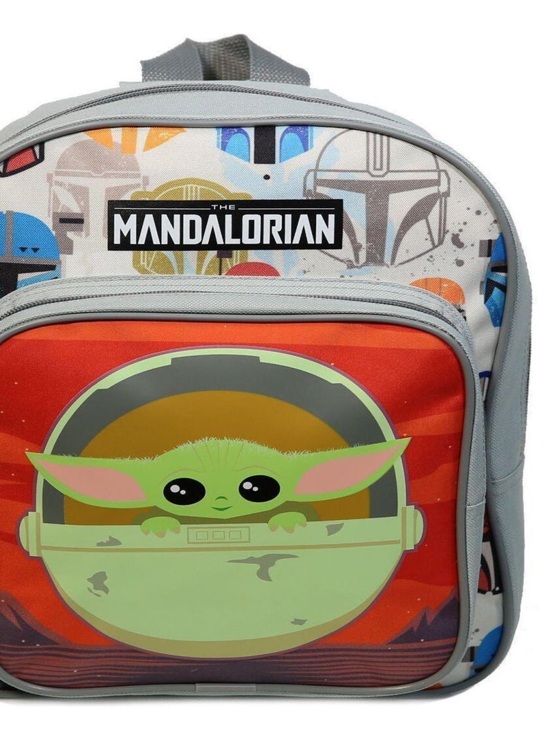 Sac à dos maternelle 31 cm avec poche Star Wars / The Mandalorian Baby Yoda Gris Bagtrotter Gris - Kiabi