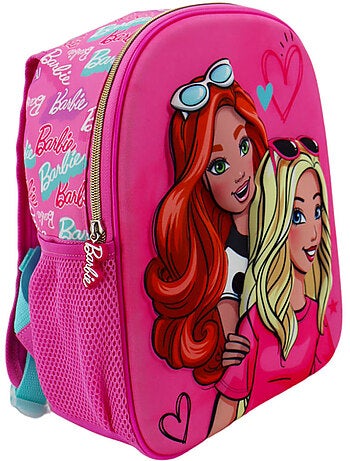Sac à Dos Maternelle 3D Barbie personnages et coeurs 32 CM