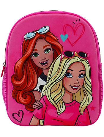 Sac à Dos Maternelle 3D Barbie personnages et coeurs 32 CM