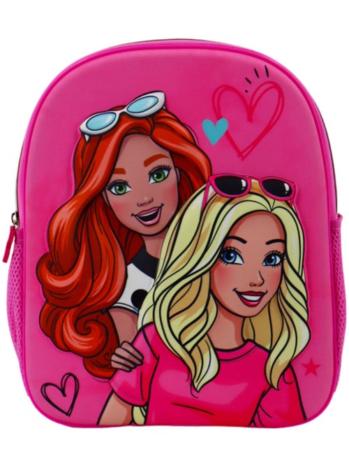 Sac à Dos Maternelle 3D Barbie personnages et coeurs 32 CM - Kiabi