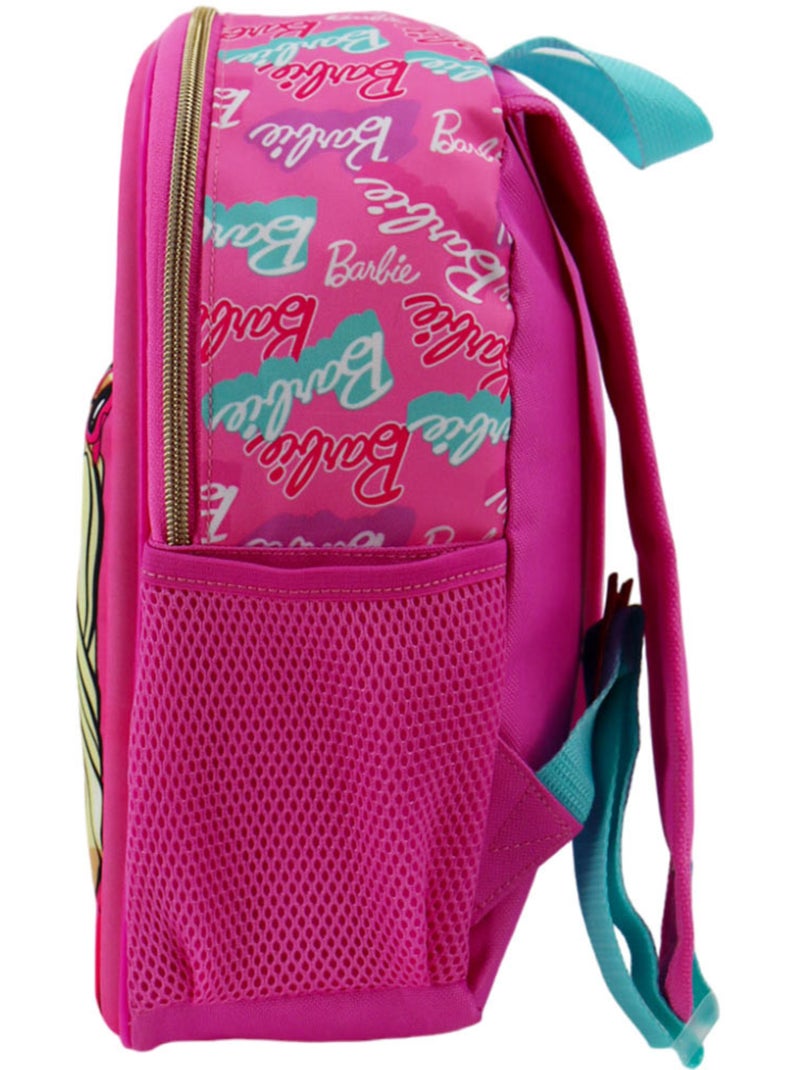 Sac à Dos Maternelle 3D Barbie personnages et coeurs 32 CM Rose - Kiabi