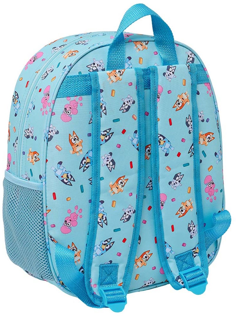 Sac à dos maternelle 3D Bluey en polyester 300D Bleu Bleu ciel Blanc - Kiabi