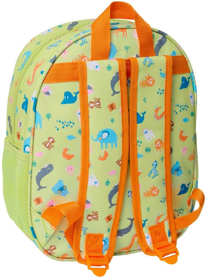 Sac à dos maternelle 3D lion et savane CMP imprimé relief 33 x 27 x 10 cm Vert - Kiabi