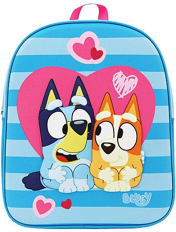 Sac à dos maternelle 3D moulé cœur Bluey