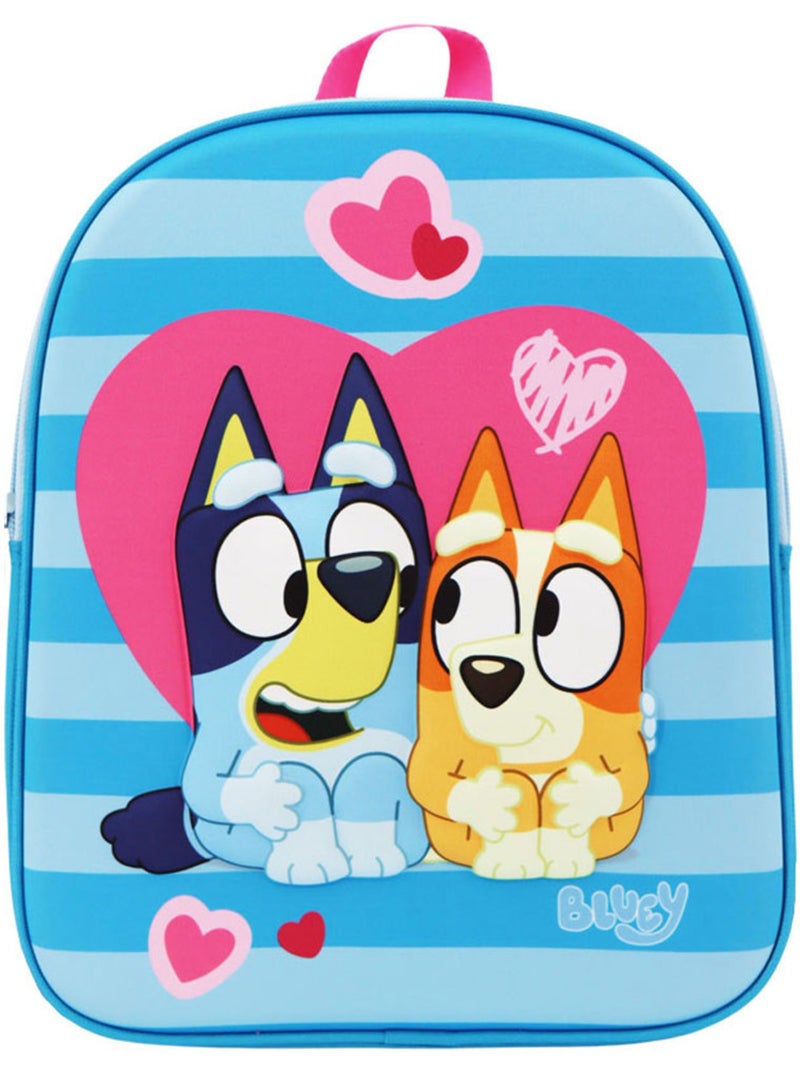 Sac à dos maternelle 3D moulé cœur Bluey Bleu Bleu ciel Blanc - Kiabi